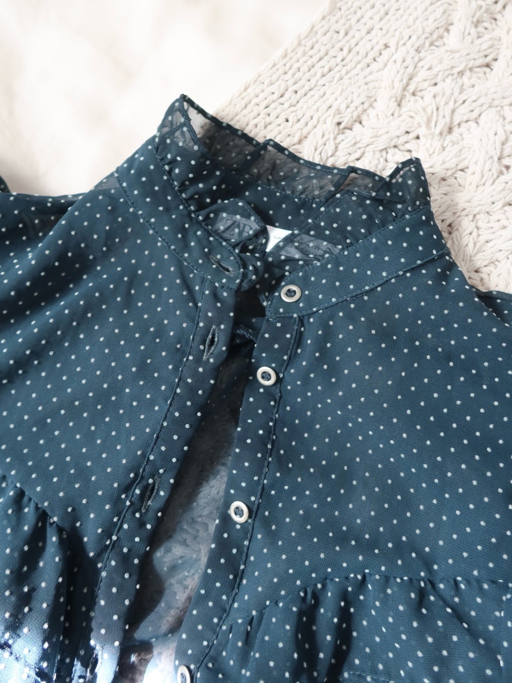 Polka Dot Ruffle Blouse - Picture 2 of 6